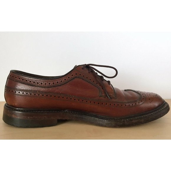 Vintage FLORSHEIM Imperial V-Cleat Brown Leather Wingtip Dress Shoes 5 Nail main image 5